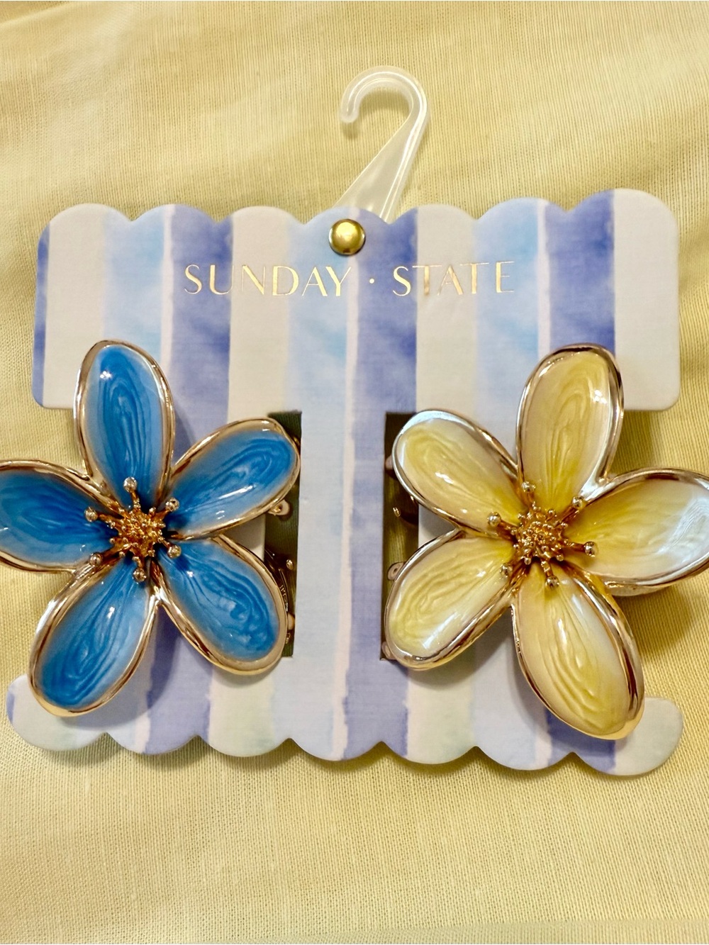 Sunday State Blue & Yellow Floral Trending Hair Clips